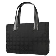 Chanel Black Jacquard Nylon New Travel Line Tote Handbag