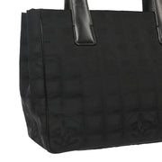 Chanel 2004-1996 Black Jacquard Nylon New Travel Line Tote Handbag