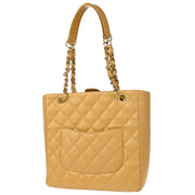 Chanel Beige Caviar Petite Shopping Tote PST Chain Handbag