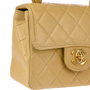 Chanel Beige Lambskin Micro Classic Flap Handbag