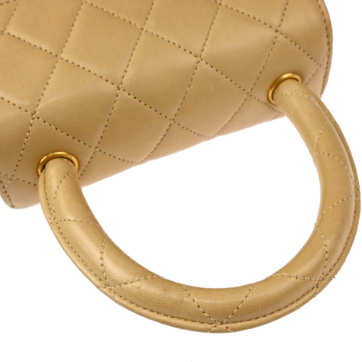 Chanel Beige Lambskin Micro Classic Flap Handbag