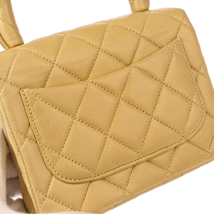 Chanel Beige Lambskin Micro Classic Flap Handbag