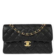 Chanel 2005-2006 Black Caviar Small Classic Double Flap Shoulder Bag