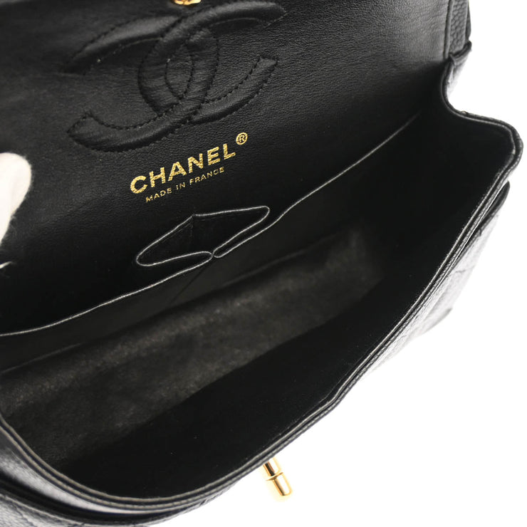 Chanel 2005-2006 Black Caviar Small Classic Double Flap Shoulder Bag