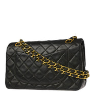 Chanel Black Lambskin Small Classic Double Flap Shoulder Bag