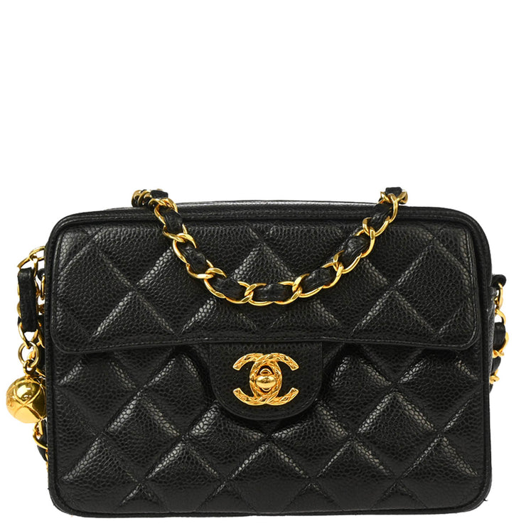 Chanel Black Caviar Camera Bag Mini