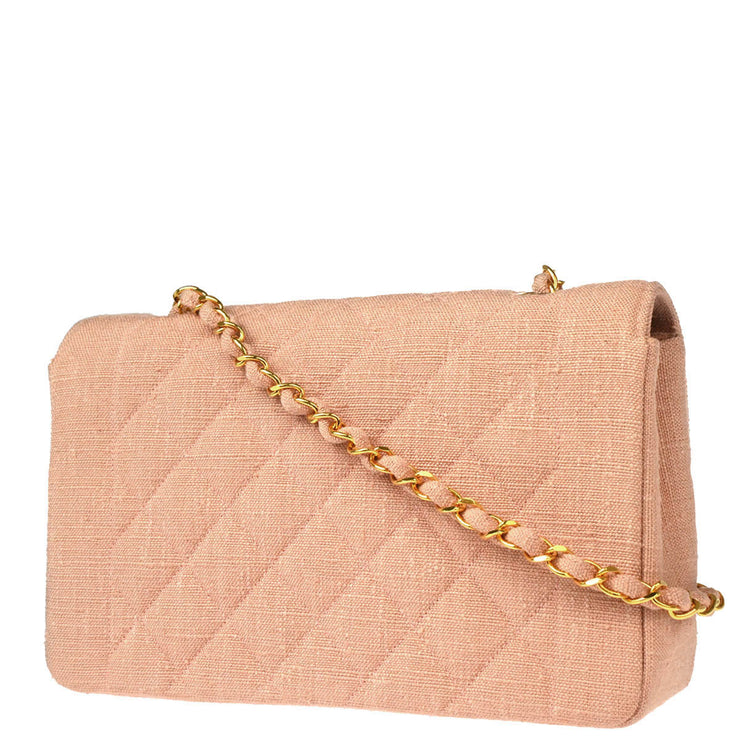 Chanel Pink Canvas Diana Medium Shoulder Bag