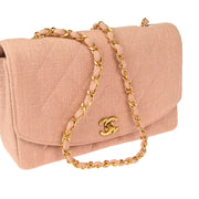 Chanel Pink Canvas Diana Medium Shoulder Bag