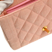 Chanel Pink Canvas Diana Medium Shoulder Bag