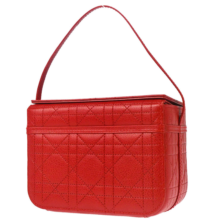 Christian Dior Red Cannage Vanity Handbag