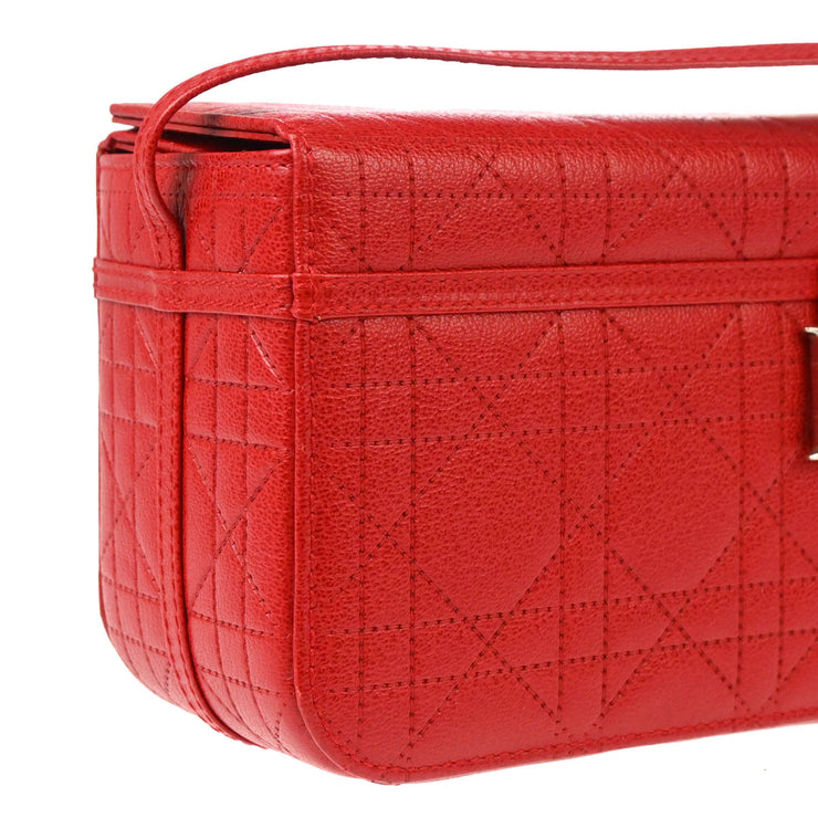 Christian Dior Red Cannage Vanity Handbag