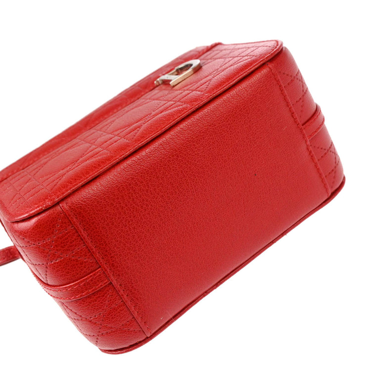 Christian Dior Red Cannage Vanity Handbag