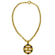 Chanel Gripoix Gold Chain Pendant Necklace 94A