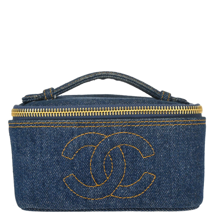 Chanel Indigo Denim Timeless Vanity Handbag