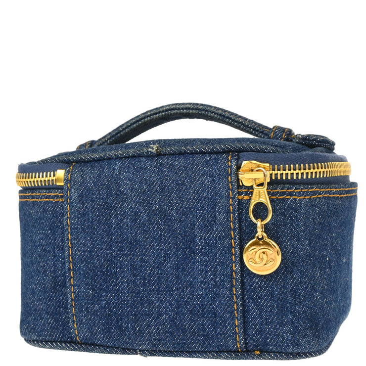 Chanel Indigo Denim Timeless Vanity Handbag