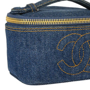 Chanel Indigo Denim Timeless Vanity Handbag