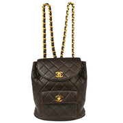 Chanel 1994-1996 Brown Lambskin Large Duma Backpack