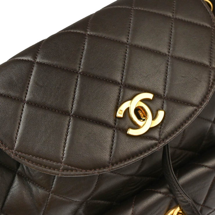 Chanel 1994-1996 Brown Lambskin Large Duma Backpack