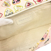 Chanel 2005-2006 Pink Canvas Valentine Chain Shoulder Bag