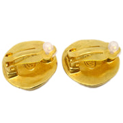 Chanel Gold Button Earrings Clip-On 96P