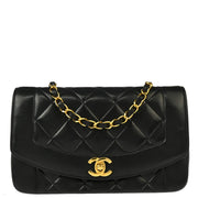 Chanel Black Lambskin Small Diana Shoulder Bag