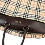 Burberry Beige Burberry Check 2way Duffel Handbag