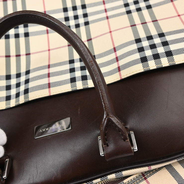 Burberry Beige Burberry Check 2way Duffel Handbag