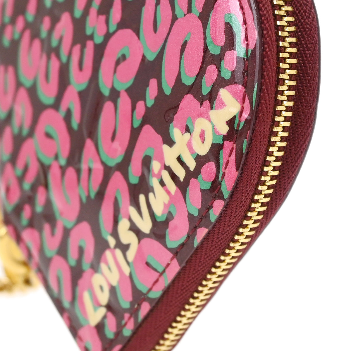 Louis Vuitton 2010 Vernis Leopard Pink Porte Monnaie Coeur Coin M91474