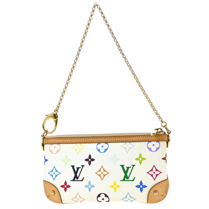 Louis Vuitton 2011 White Multicolor Pochette Milla MM Handbag M60096