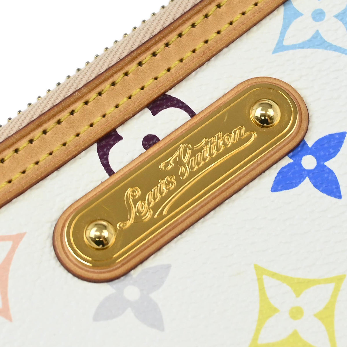 Louis Vuitton 2011 White Multicolor Pochette Milla MM Handbag M60096