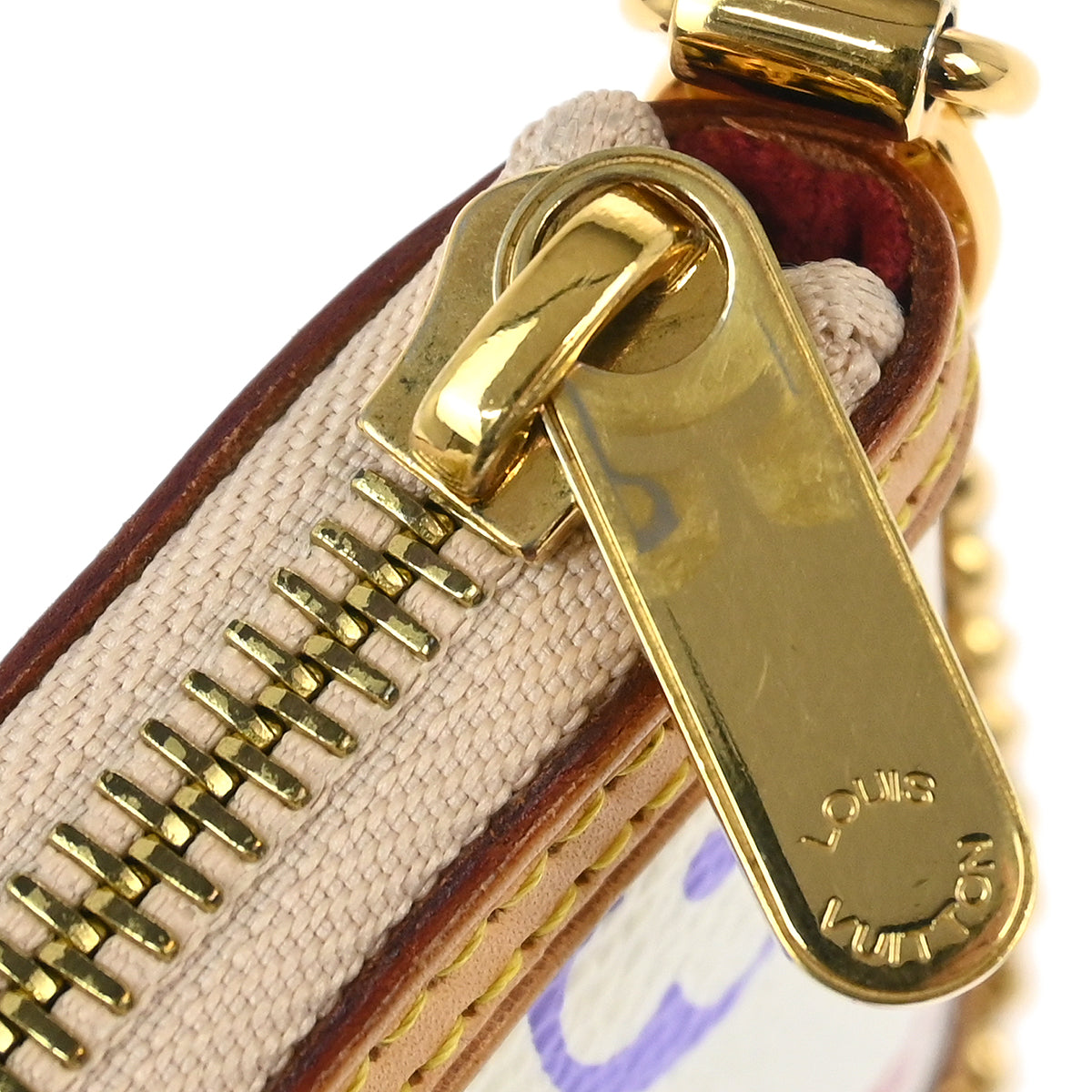 Louis Vuitton 2011 White Multicolor Pochette Milla MM Handbag M60096