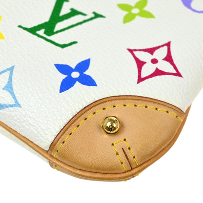 Louis Vuitton 2011 White Multicolor Pochette Milla MM Handbag M60096