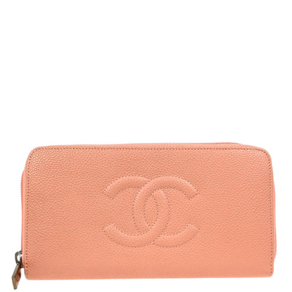 Chanel 2016-2017 Pink Caviar Long Wallet
