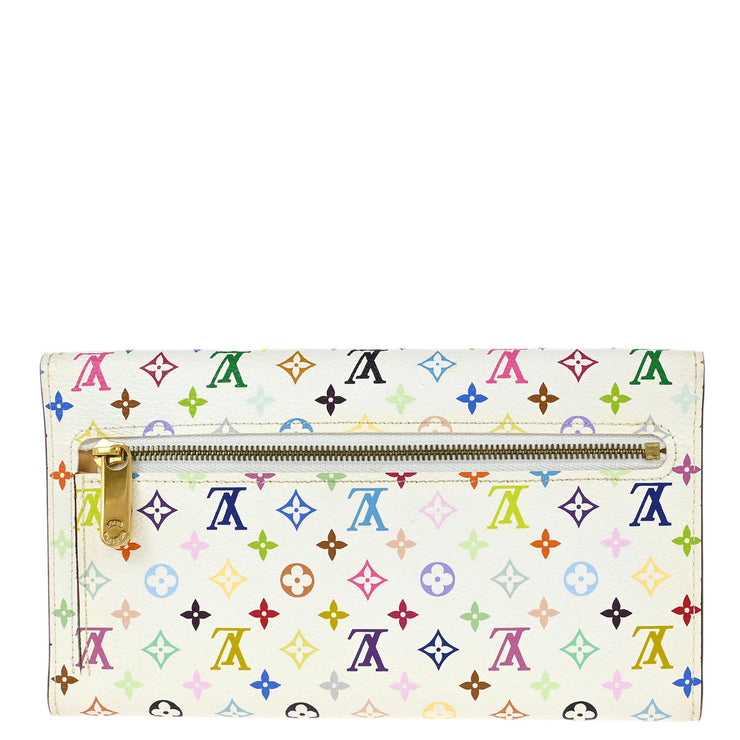 Louis Vuitton 2008 White Multicolor Portefeuille Eugenie Wallet M60053