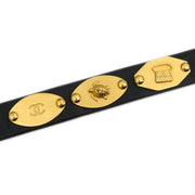 Chanel Black Leather Icon Belt Small Good