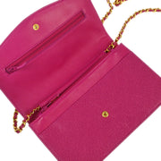 Chanel Pink Caviar Timeless WOC Chain Shoulder Wallet Bag