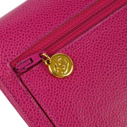 Chanel 1996-1997 Pink Caviar Timeless WOC Chain Shoulder Wallet Bag