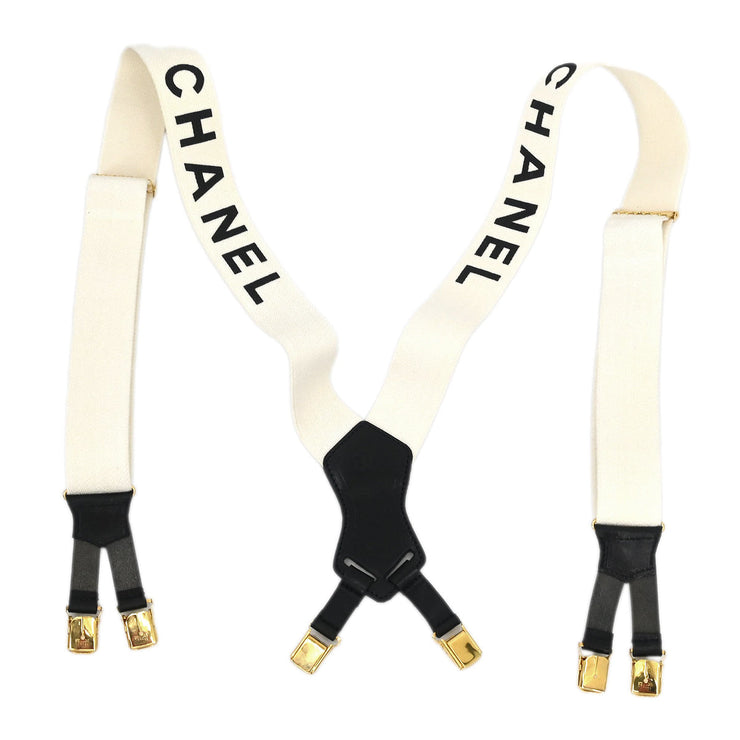 Chanel Suspenders White Small Good