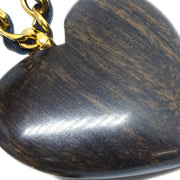 Chanel 1993 Wooden Heart Chain Necklace