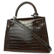 Hermes * 2007 Cocaon Niloticus Crocodile Kelly 25 Sellier 2way Shoulder Handbag