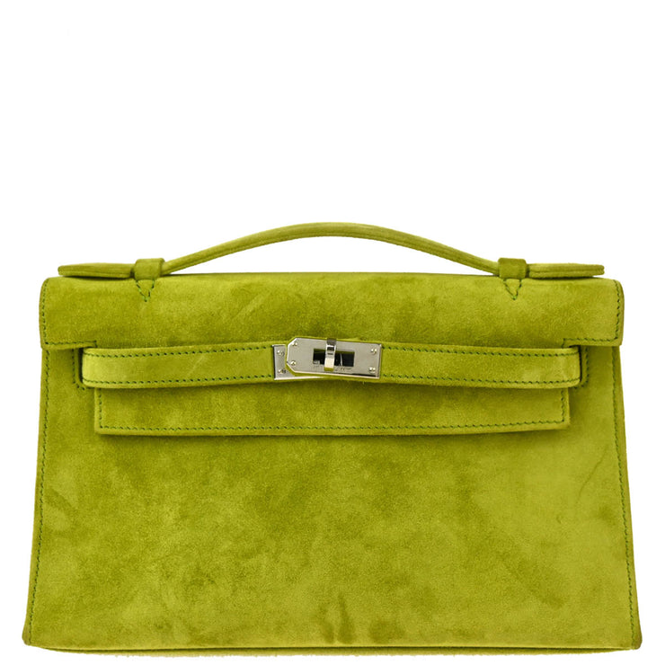 Hermes 2004 Anis Green Doblis Kelly Pochette Handbag