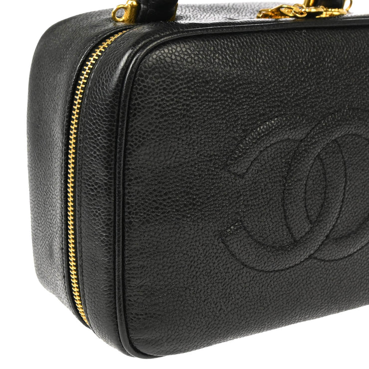 Chanel Black Caviar Timeless Vanity 2way Shoulder Handbag