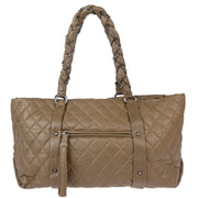 Chanel 2006-2008 Beige Lambskin Ready Braid Tote Handbag