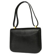 Hermes * Black Lizard Constance 23 Shoulder Bag