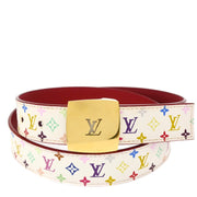 Louis Vuitton 2005 White Multicolor Ceinture Belt M9682U #90/36 Small Good