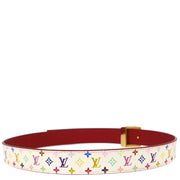 Louis Vuitton White Multicolor Ceinture Belt M9682U #90/36 Small Good