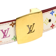 Louis Vuitton White Multicolor Ceinture Belt M9682U #90/36 Small Good