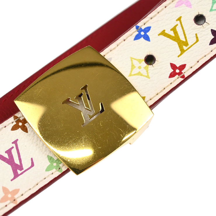 Louis Vuitton 2005 White Multicolor Ceinture Belt M9682U #90/36 Small Good