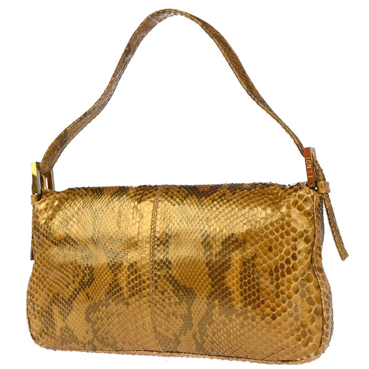 Fendi * Gold Python Baguette Handbag