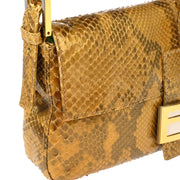 Fendi * Gold Python Baguette Handbag